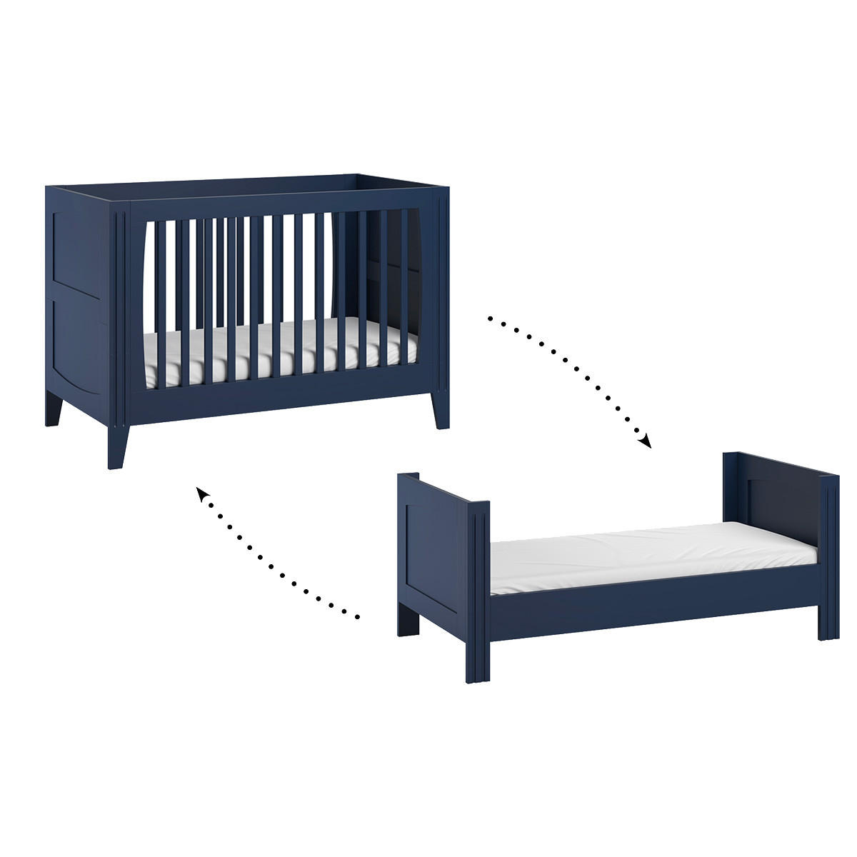 BABYZIMMER 3-teilig Blau - Blau, Holzwerkstoff (144/80/75cm) - Petits-meubles