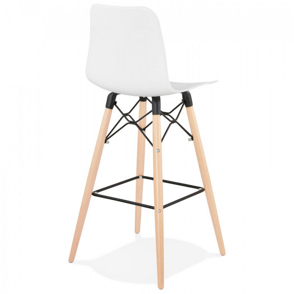 BARHOCKER Weiß 46x112x46cm - Beige/Schwarz, Holz/Kunststoff (46/112/46cm) - AlterEgo