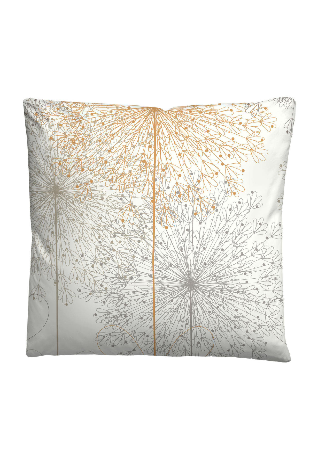 BETTWÄSCHE-GARNITUR Satin Pusteblume Grafisch gold, 135x200 cm + 80x80 cm - Goldfarben, Textil (135/200cm) - biberna
