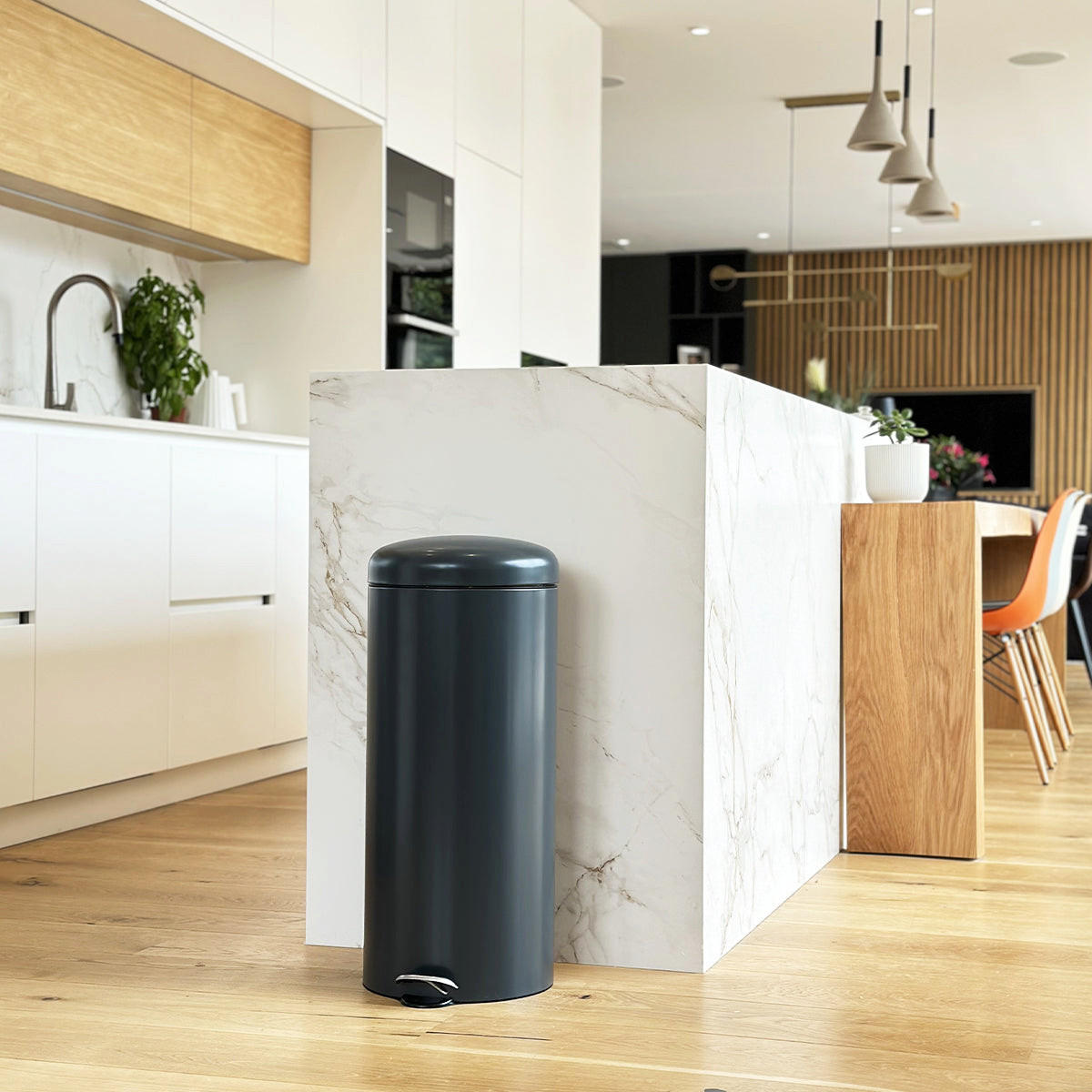 KÜCHENABFALLEIMER URBAN grau - Grau, Metall (29/66/29cm) - Kitchen Move