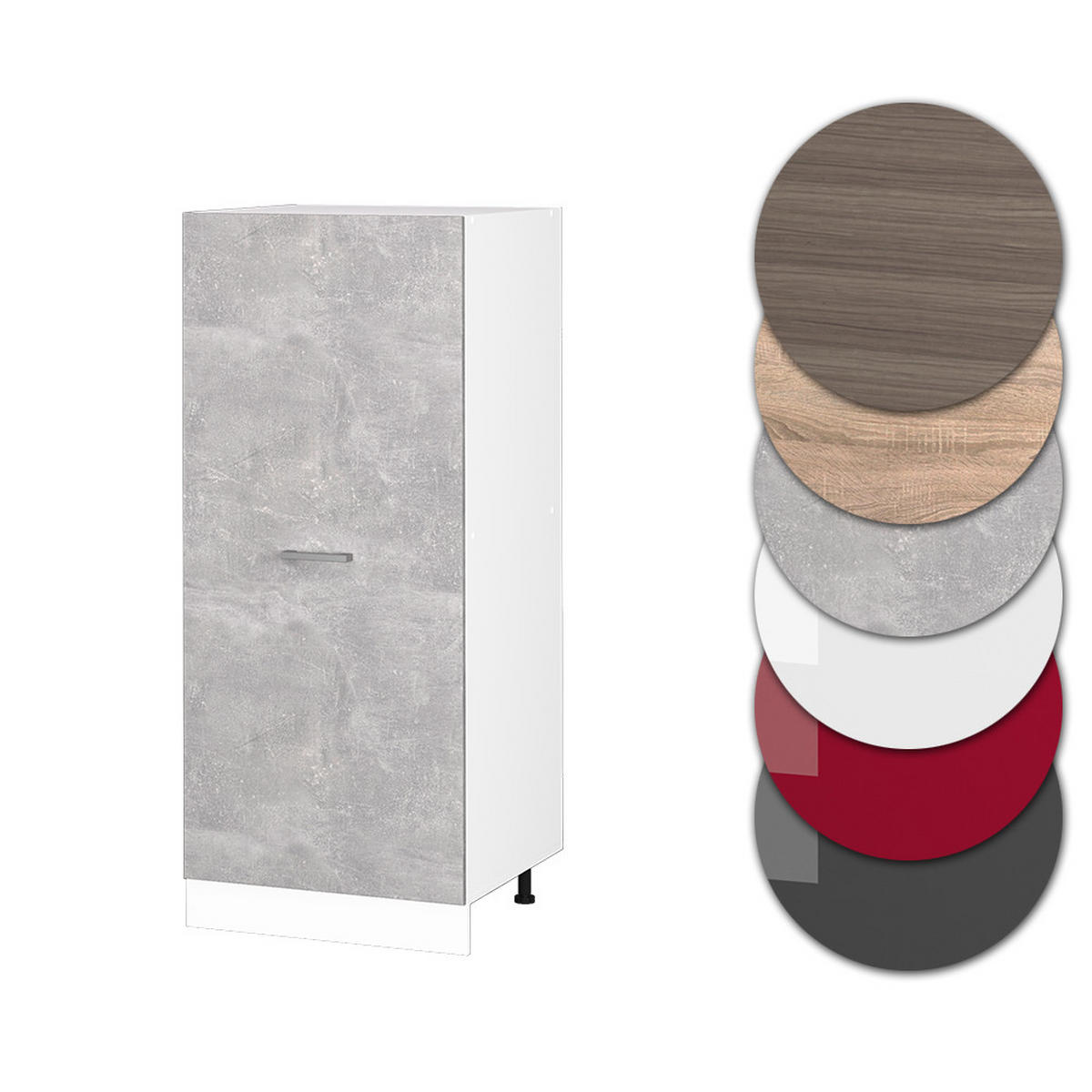 HOCHSCHRANK R-Line Beton 60 cm - Schieferfarben/Hellgrau, Holzwerkstoff (60/143/57cm) - Vicco