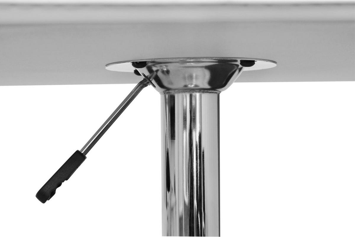 STEHTISCH – Weiß, 63x63 cm, Lederoptik, höhenverstellbar, drehbar, Chromgestell - Silberfarben/Weiß, Kunststoff/Textil (63/83/63cm) - KADIMA DESIGN