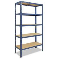 SCHWERLASTREGAL HOME 180x90x30 cm in blau mit 5 Böden und 175 kg Traglast pro Boden - Blau, Metall (90/180/30cm) - shelfplaza
