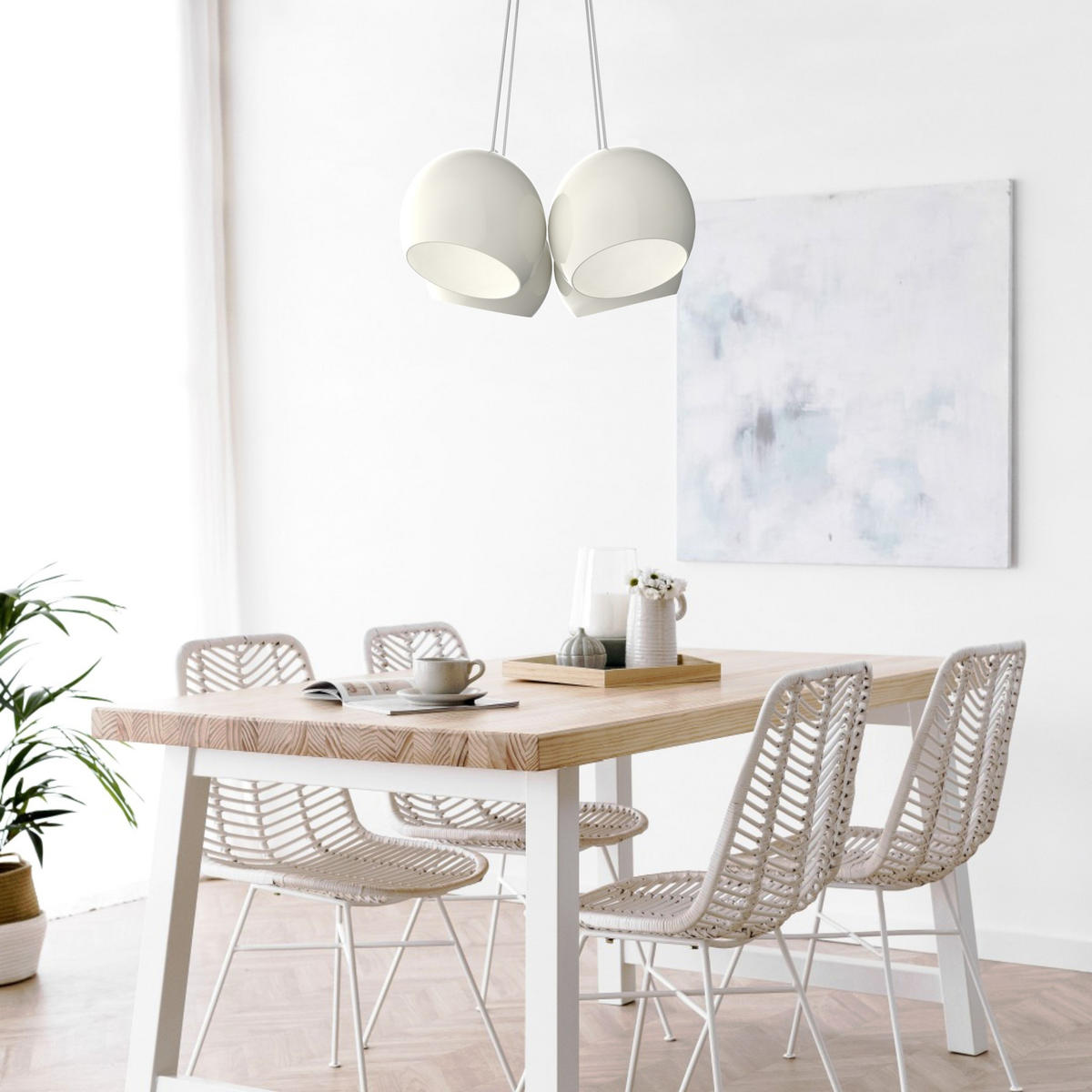 HÄNGELEUCHTE - Weiß Hochglanz, Metall (25/25/20cm) - Lumicom