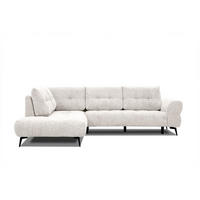 ECKSOFA SALVINI 5-Sitzer, ecru - Ecru/Schwarz, Holzwerkstoff/Textil (158/292cm) - Courtois Laville