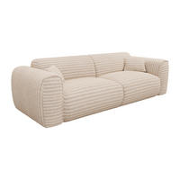 SOFA 4-Sitzer mit Matratze - grob gerippter Cord - Beige - POGNIA - Beige, Textil (236/73/100cm) - Vente-Unique