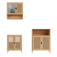 BADMÖBEL-SET Liora Bambus 3 Teile - Grün, Holzwerkstoff (48/60/29cm) - Vicco