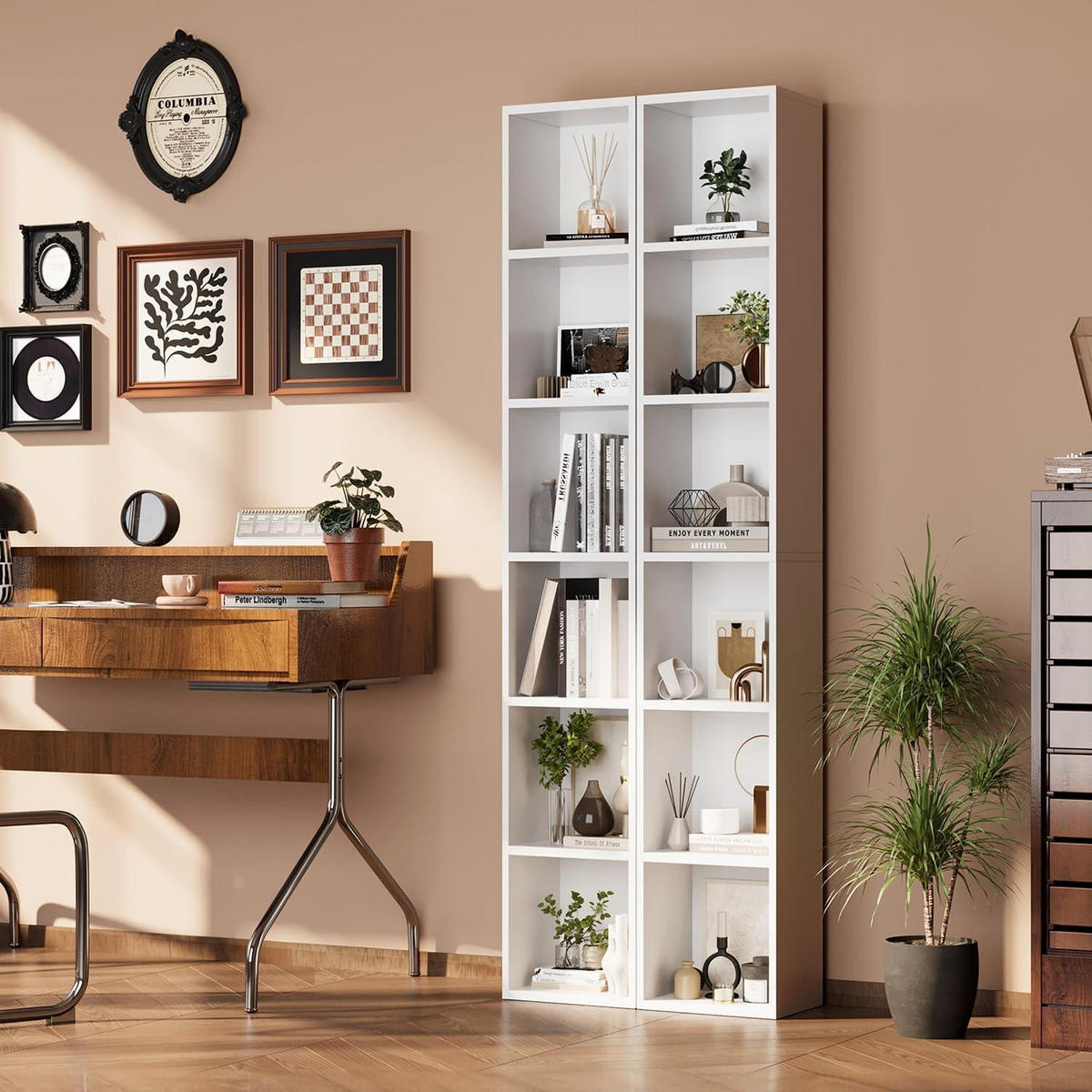 BÜCHERREGAL 6 Ebenen 23,5 x 30 x 181 cm Weiß - Weiß, Holzwerkstoff (30/181/23.5cm)
