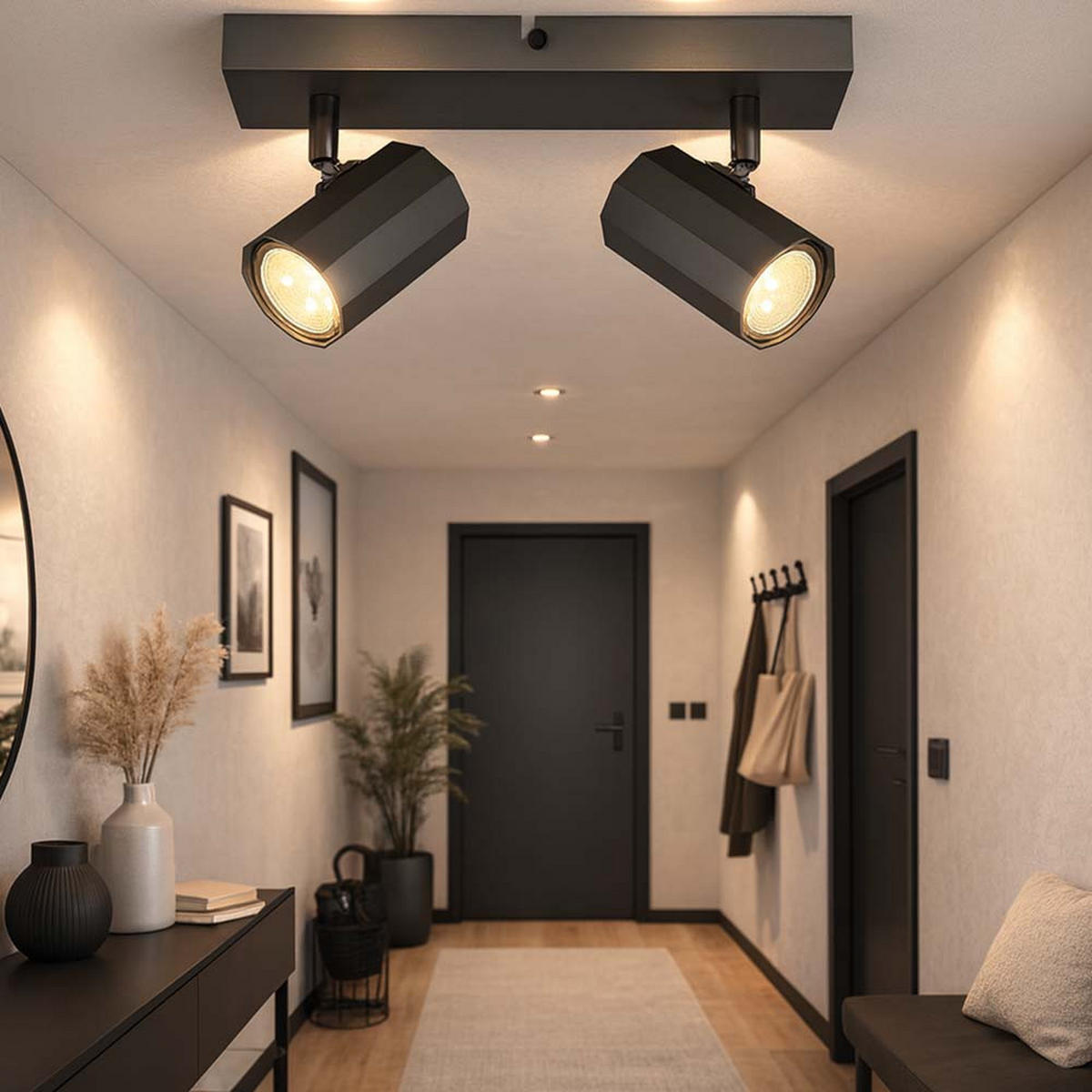 DECKENLEUCHTE Metall anthrazit JAMES - Anthrazit, Metall (26/6/14.5cm) - Globo Lighting