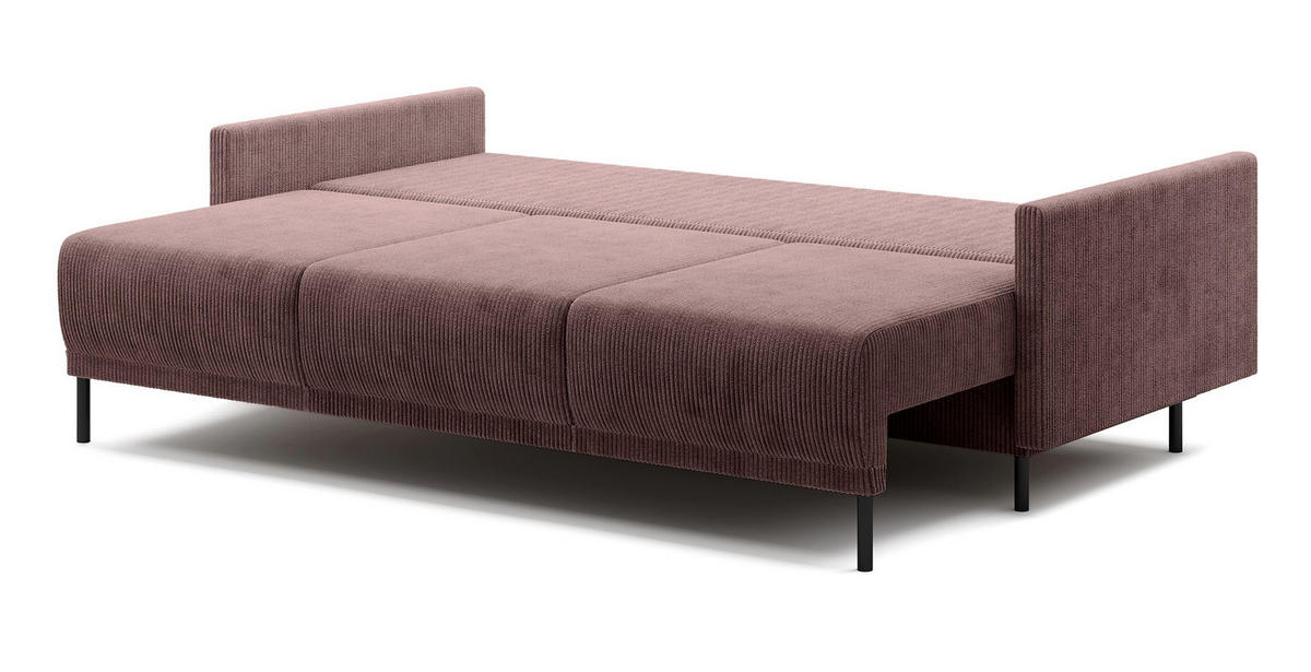 SCHLAFSOFA Hamiel Lila Cordbezug 212 cm - Flieder/Schwarz, Holz/Textil (212/87/97cm) - Selsey