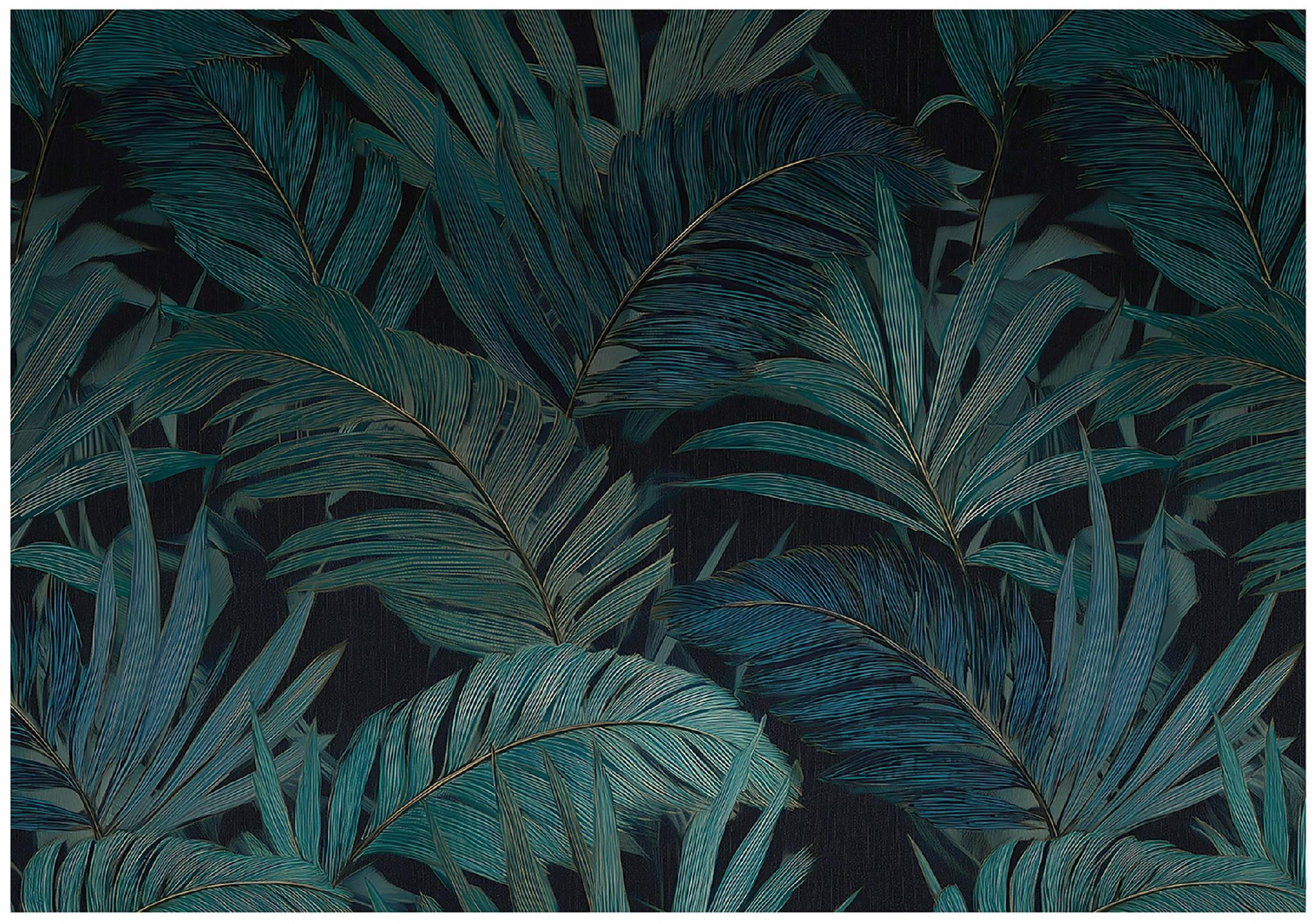 FOTOTAPETE Blätter Dschungel Grün 150x105 cm - Multicolor, Papier (150/105cm) - Wallarena