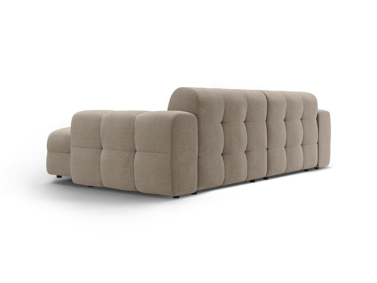 ECKSOFA rechts Kendal aus strukturiertem Stoff dunkelbeige 4 Sitzplätze - Mokka, Textil (173/256cm) - Micadoni