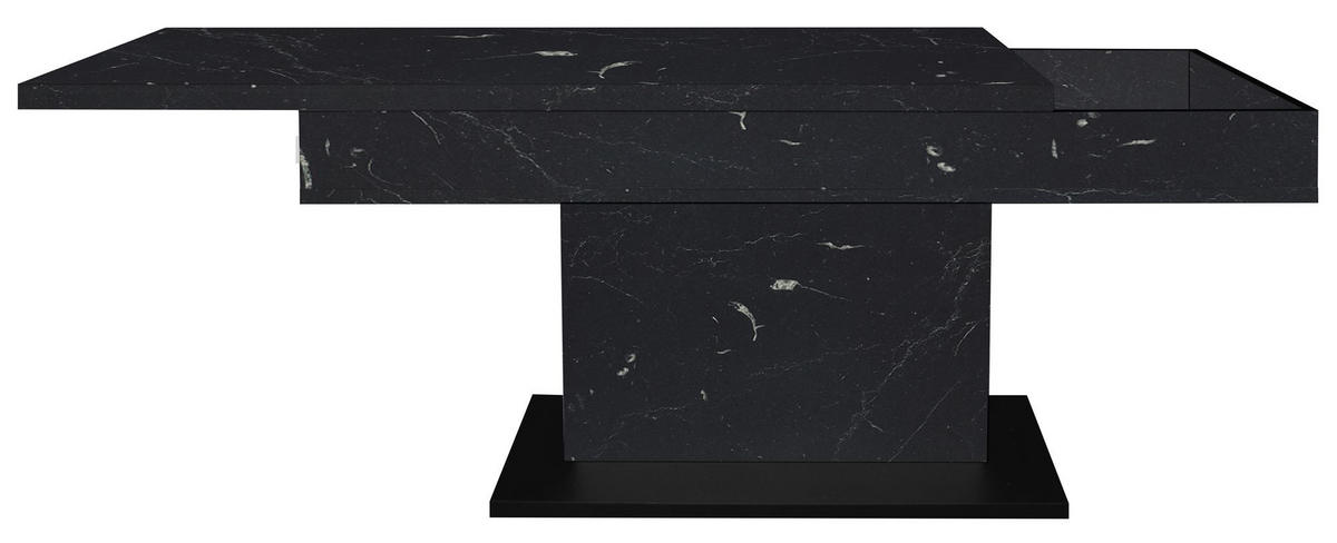 COUCHTISCH Höhenverstellbar Else 1 110x59x60 Holz Keramikoptik Schwarz - Schwarz, Holzwerkstoff (110/60/59cm) - 58aufmkessel