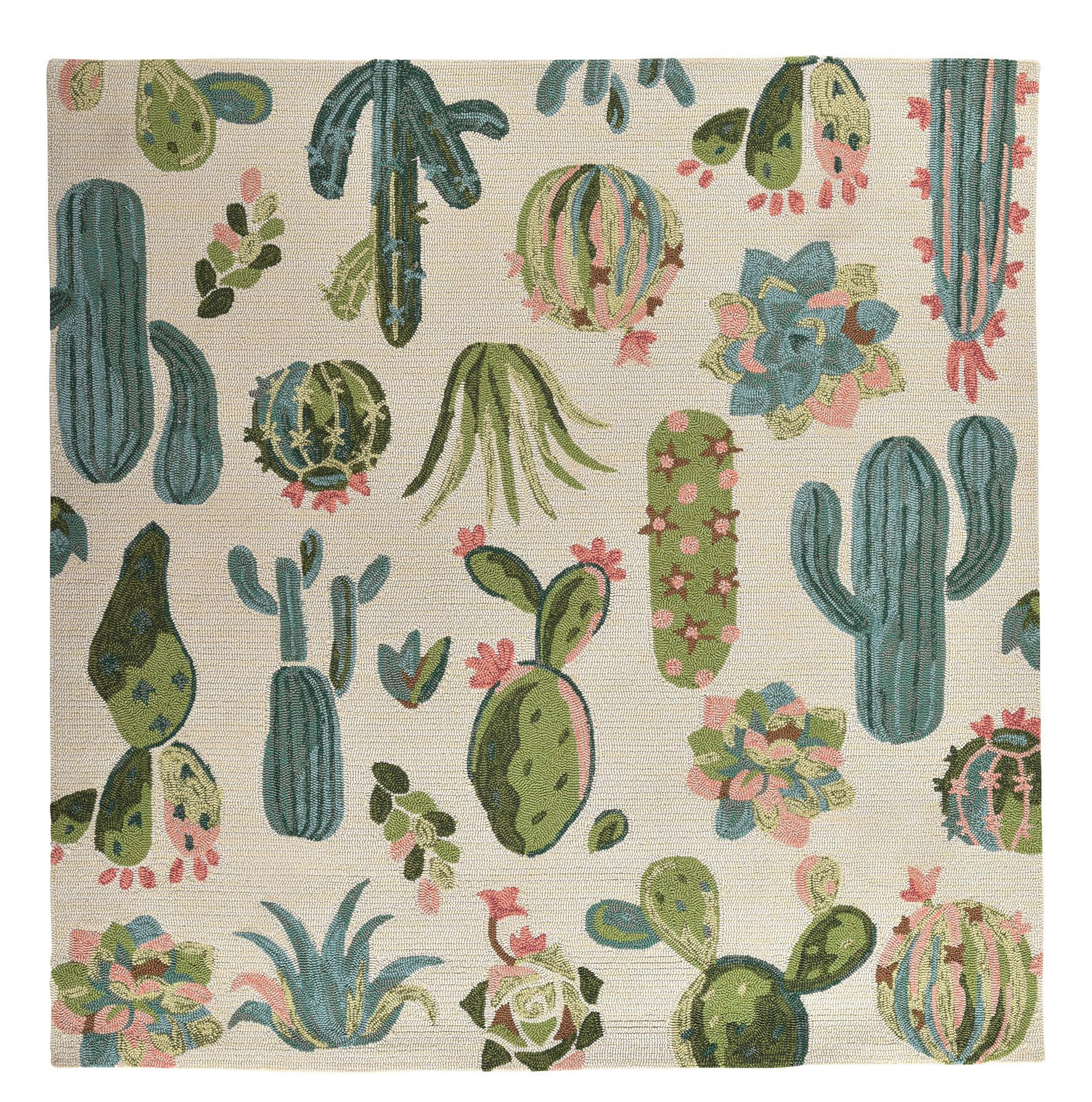OUTDOORTEPPICH Rosetta 180x180 cm - Weiß, Textil (180/180cm) - Gino Falcone