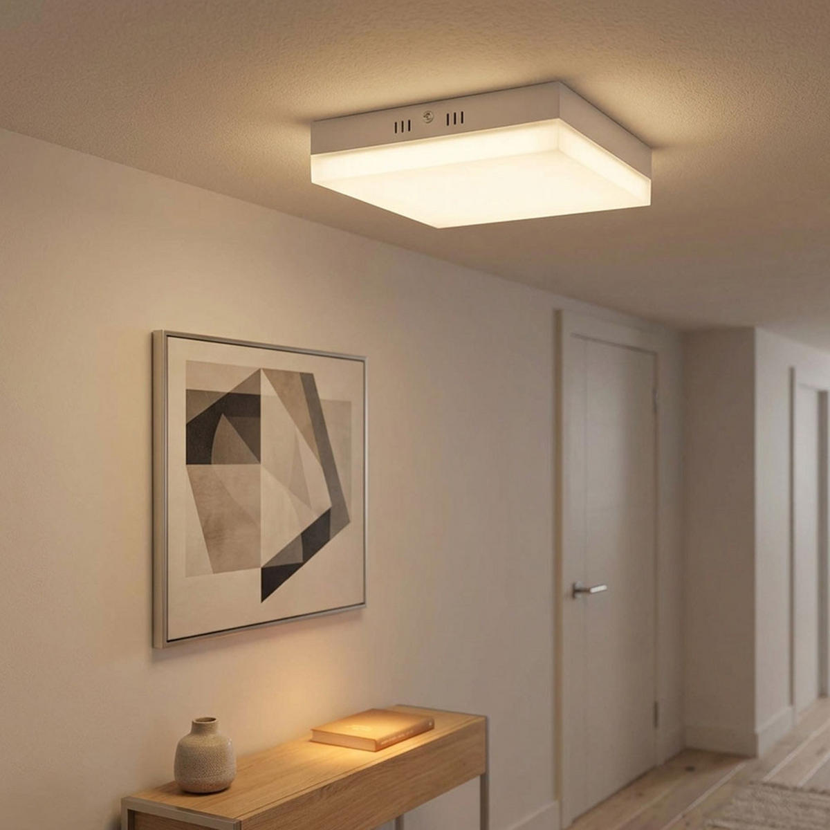 LED DECKENLEUCHTE MERULA Aluminium Weiß - Weiß, Metall (18/18/4.5cm) - Globo Lighting