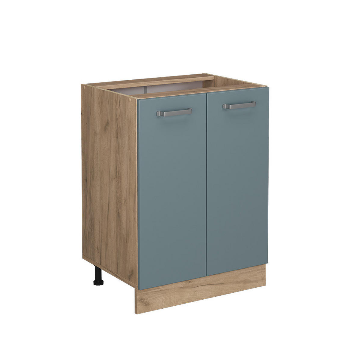 KÜCHENUNTERSCHRANK KÜCHENSCHRANK R-Line Blau-Grau 60 cm ohne AP - Honigeiche/Eiche Wotan, Holzwerkstoff (60/81.6/46cm) - Vicco