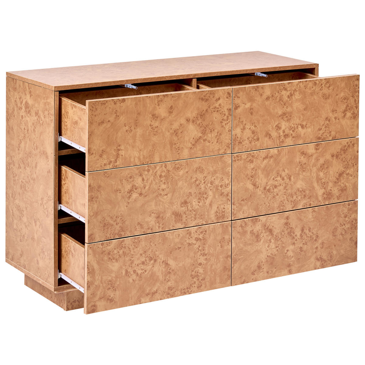 KOMODA s 6 zásuvkami Kořenové dřevo Look Woodend - hnědá, kompozitní dřevo (110/75/40cm) - Beliani