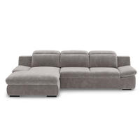ECKSOFA mit Schlaffunktion und Bettkasten - Hellgrau, Kunststoff/Textil (276/168cm) - Cotta