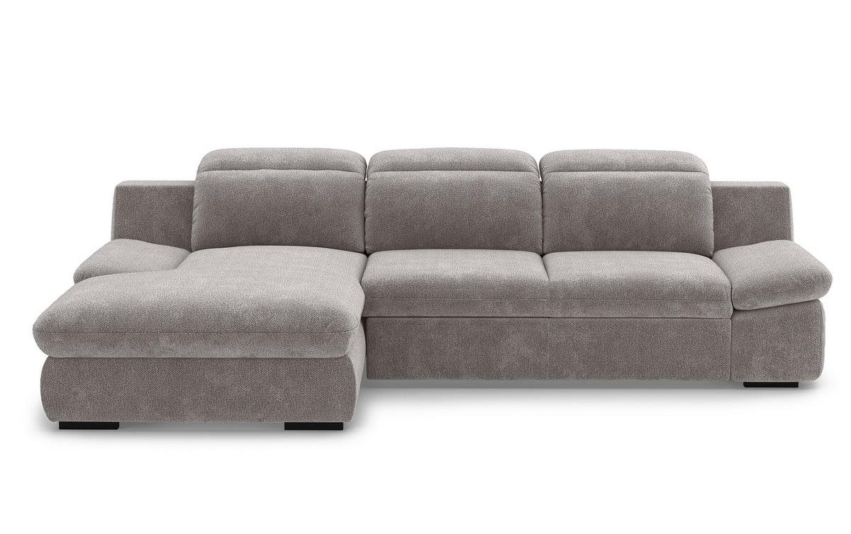 ECKSOFA mit Schlaffunktion und Bettkasten - Hellgrau, Kunststoff/Textil (276/168cm) - Cotta