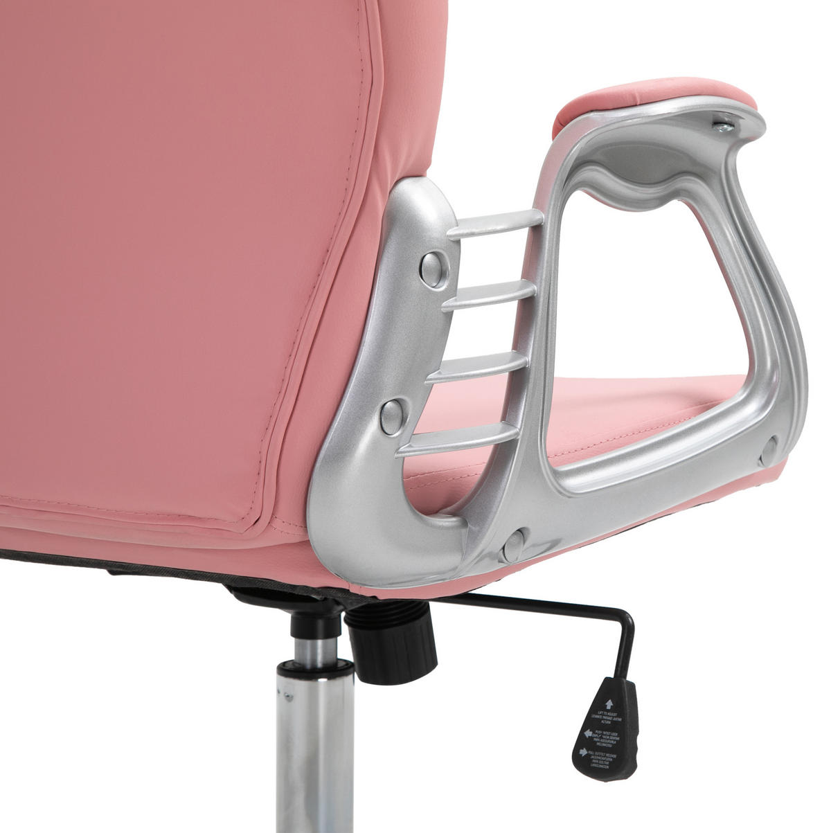 BÜROSTUHL höhenverstellbar 59,5 x 60,5 x 93-103 cm Pink Kunstleder - Pink, Metall (60.5/105/59.5cm) - Meubliv