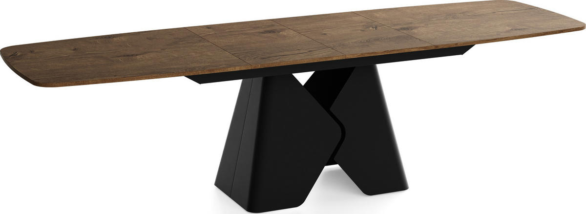 ESSTISCH Vanta rechteckig ausziehbar verlängerbar mit Schwarzem Metallgestell, Eiche Braun Rustikal 180-270/90/76 cm - Alteiche/Schwarz, Holzwerkstoff/Metall (90/270/76cm) - WFL GROUP