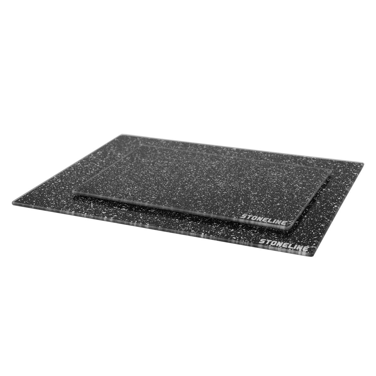 GLAS SCHNEIDBRETTER SET 2-TEILIG - Schwarz, Glas (25/15cm)