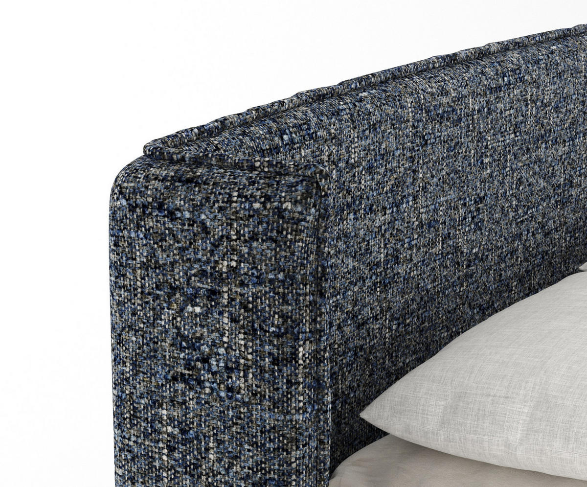 BOXSPRINGBETT Carizzo Marineblau 160/200 cm mit Matratze und Topper - Naturfarben/Dunkelblau, Holz/Holzwerkstoff (160/200cm) - Maison de Reve