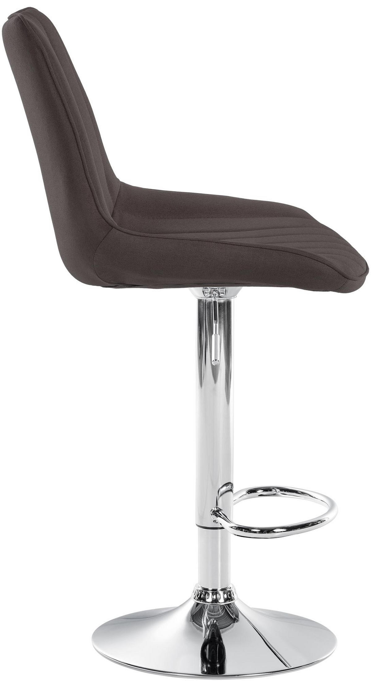 BARHOCKER RIO Taupe Stoff Chrom - Taupe, Textil/Metall (49.5/91/50cm) - DELUKE