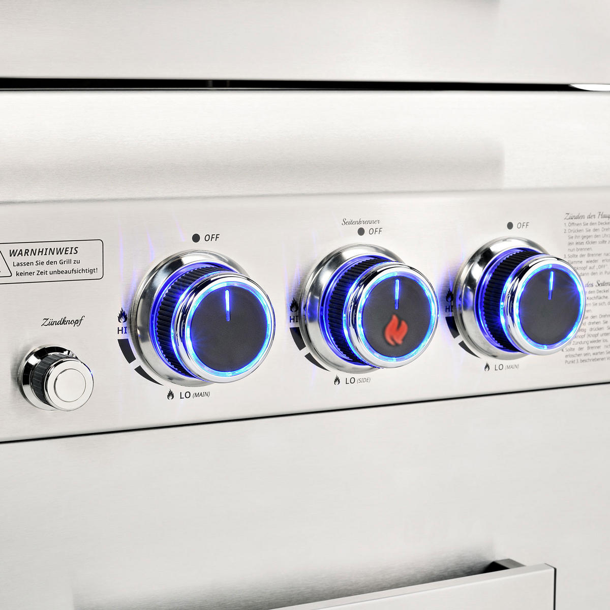 GASGRILL PLATINUM 2+1 - Edelstahlfarben, Metall (116/117/54cm) - TAINO