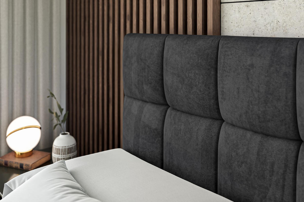 BOXSPRINGBETT RICAR-Z KING - 200 x 200 - H3/H4 - Schwarz - Schwarz, Holzwerkstoff (200/200cm) - ALTDECOR