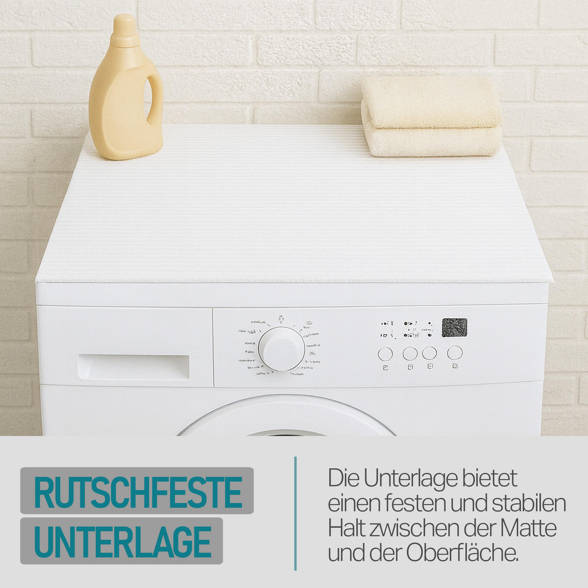 WASCHMASCHINENAUFLAGE 60x60 cm Weiß - Weiß, Kunststoff (60/60cm) - Bestlivings