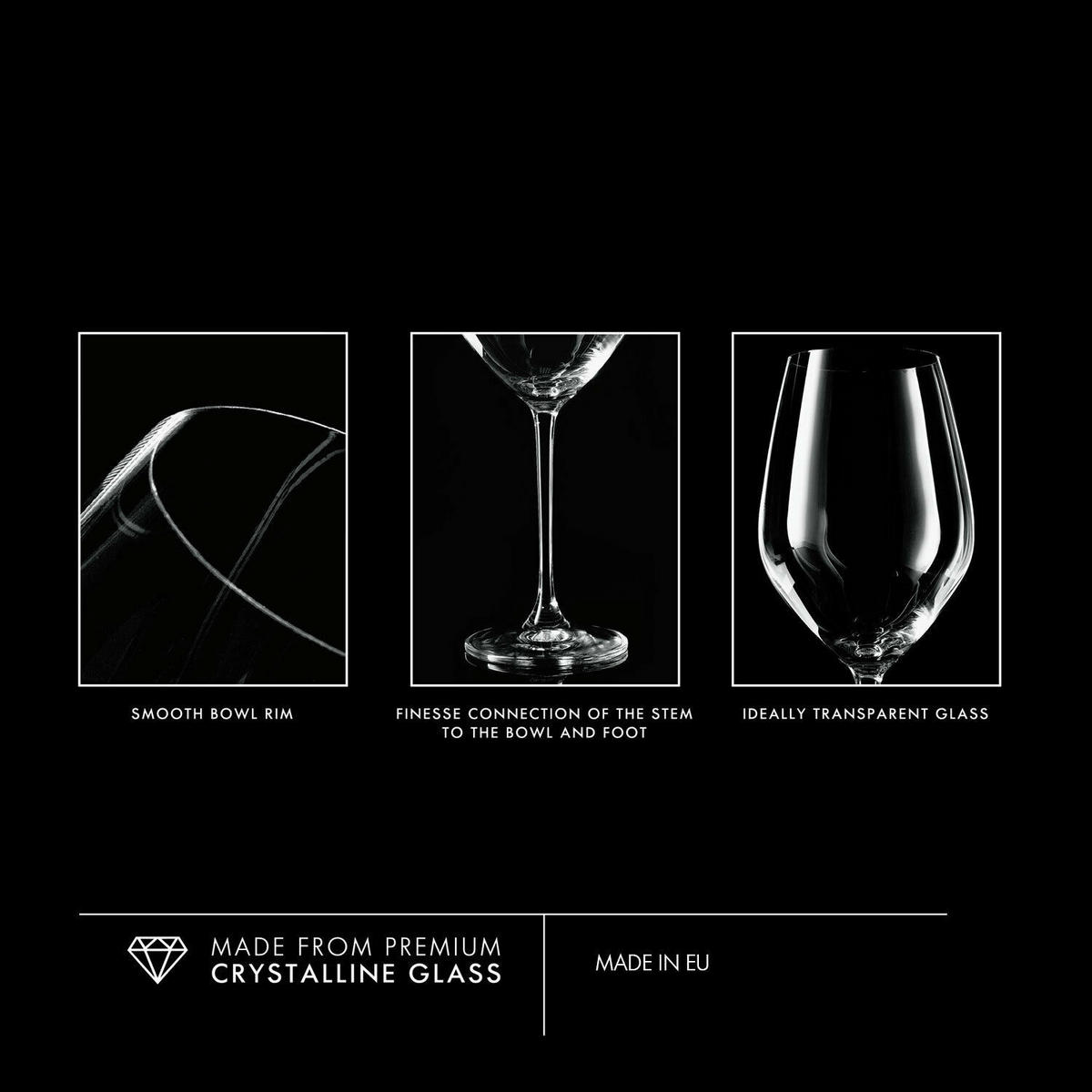 ROTWEINGLÄSER, 6er-Set, 460 ml - Transparent, Glas (0.46L) - Krosno Glass