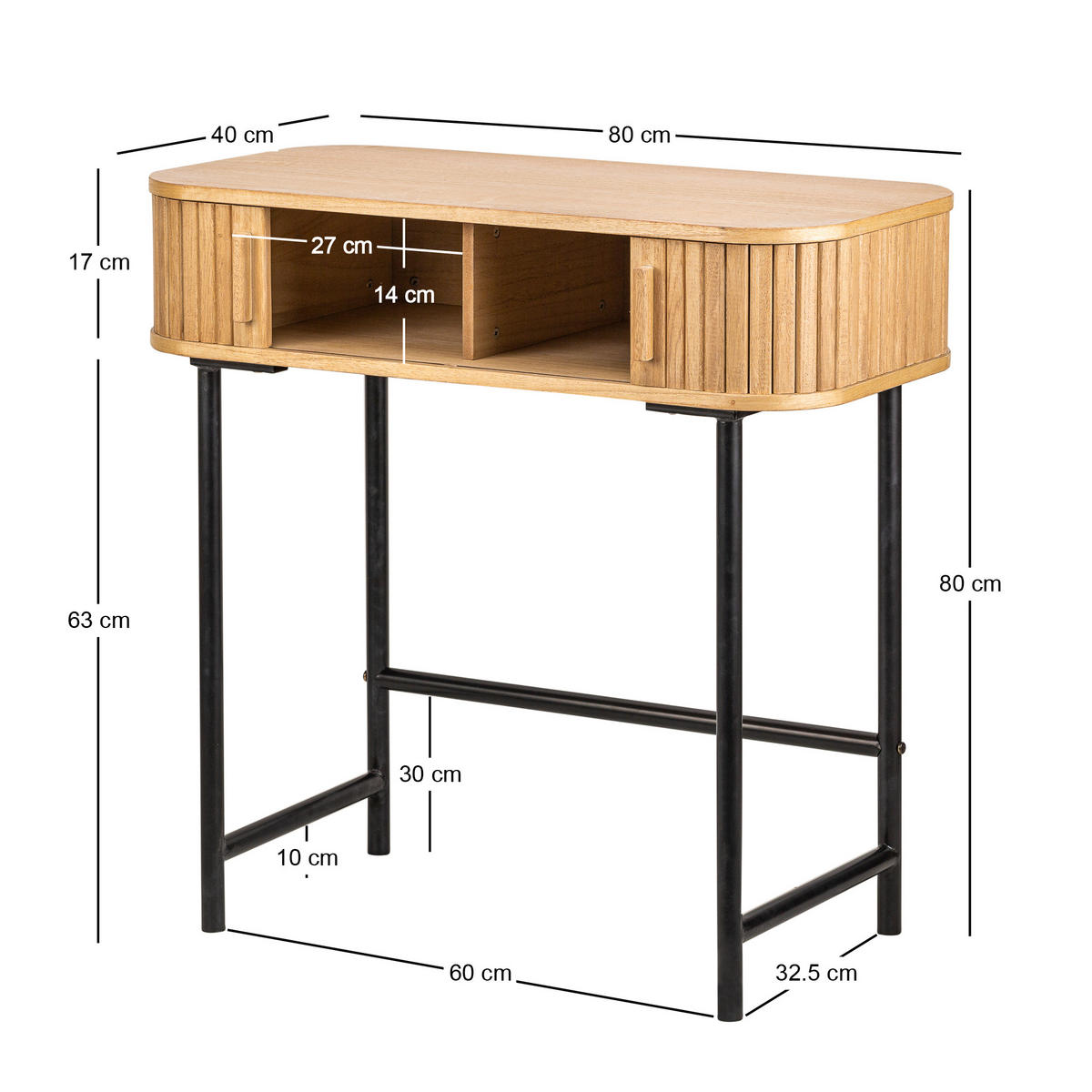 KONSOLENTISCH Rechteckig Braun 80 x 40 x 79 cm - Braun, Holz (40/80/79cm) - Nordlys