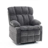 ELEKTRISCHER TV-Sessel in Grau 91x91x106,5 cm mit Aufstehhilfe, Massage- und Heizfunktion - Grau, Textil (91/106.5/91cm) - IVMEU