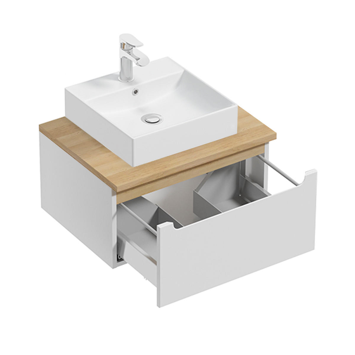 WASCHTISCH 60cm Livia Weiß - Weiß, Holzwerkstoff (60/32.5/46cm) - Petits-meubles