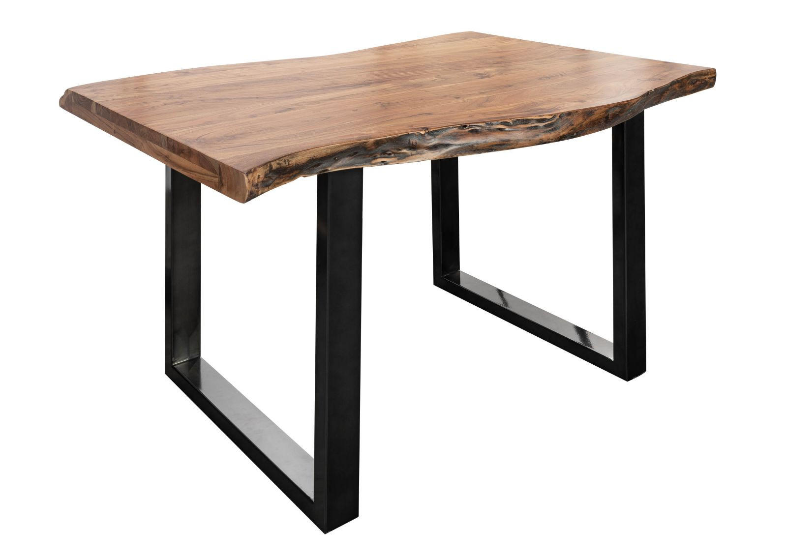 BAUMTISCH Akazie 140x90x77 natur lackiert / U-Beine anthrazit glänzend FREEFORM 5 - Anthrazit/Naturfarben, Holz (140/90/77cm) - Massivmoebel24