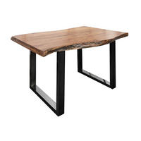 BAUMTISCH Akazie 140x90x77 natur lackiert / U-Beine anthrazit glänzend FREEFORM 5 - Anthrazit/Naturfarben, Holz (140/90/77cm) - Massivmoebel24