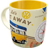 KAFFEETASSE 330 ml Volkswagen VW Bulli Let's Get Away - Multicolor, Keramik (0.33L) - Nostalgic-Art