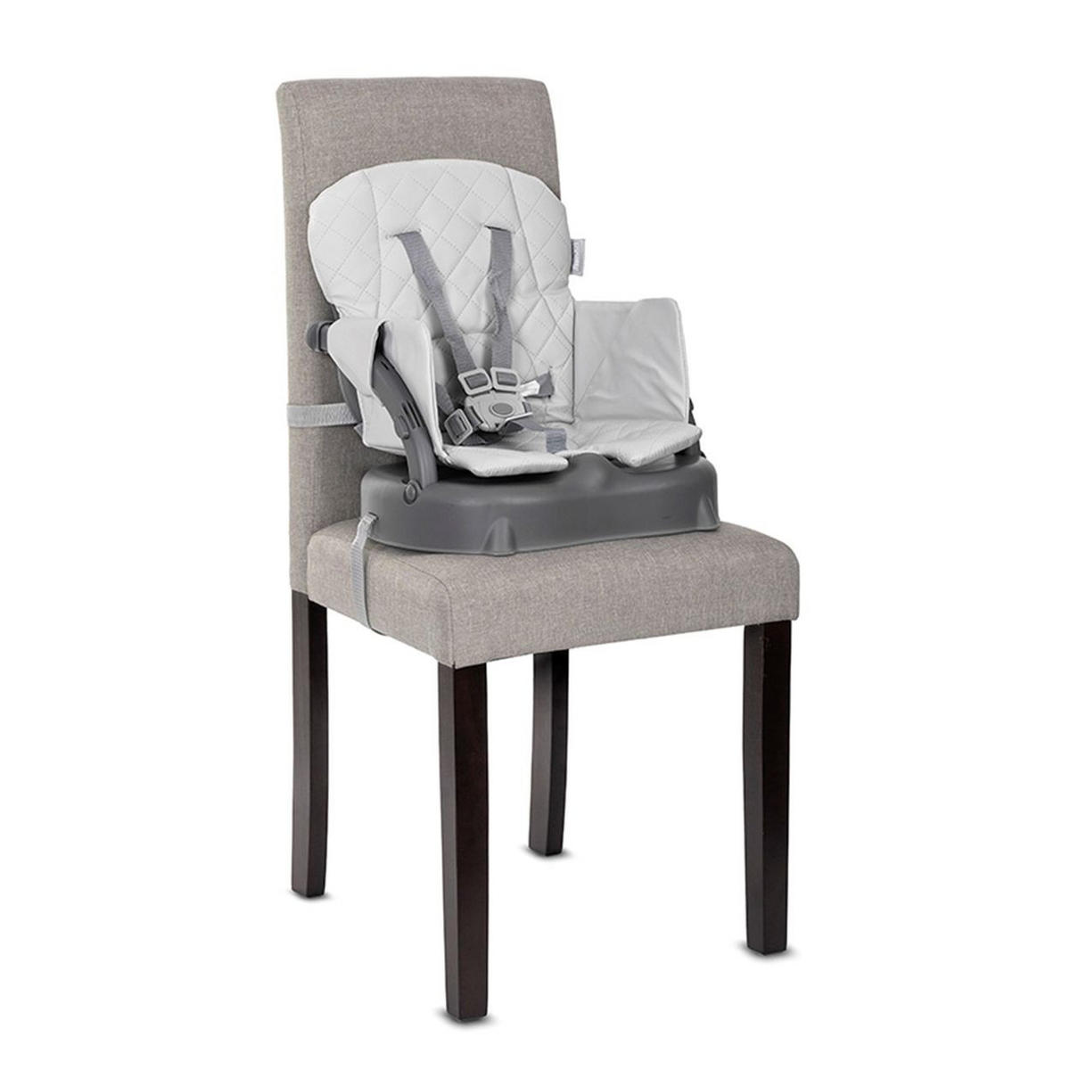 HOCHSTUHL Siesta 3 in 1 grau Kinderstuhl Booster Fußstütze 5-Punkt-Gurt - Grau, Kunststoff (70/97/52cm) - Lorelli