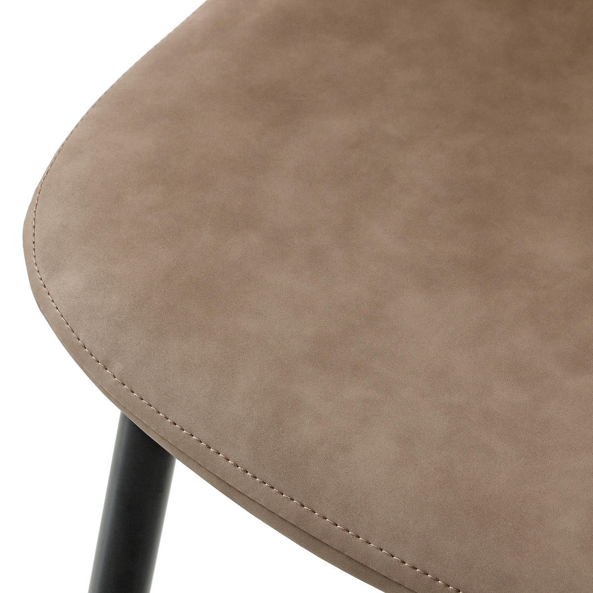 POLSTERSTUHL - Metall / Kunstleder - Braun, Kunststoff/Metall (44/87/53cm) - home24