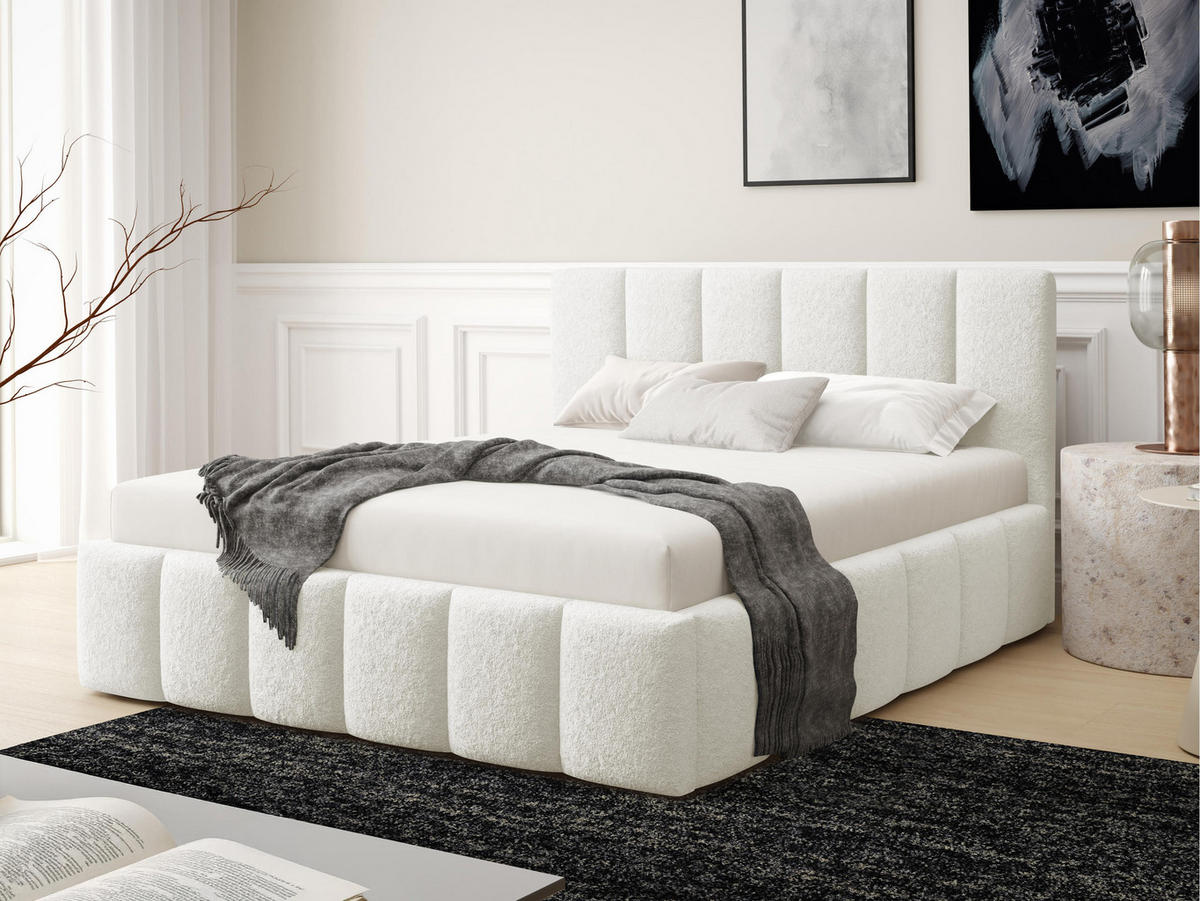POLSTERBETT Lunaro - Creme, Holz/Textil (180/200cm) - MIRJAN24