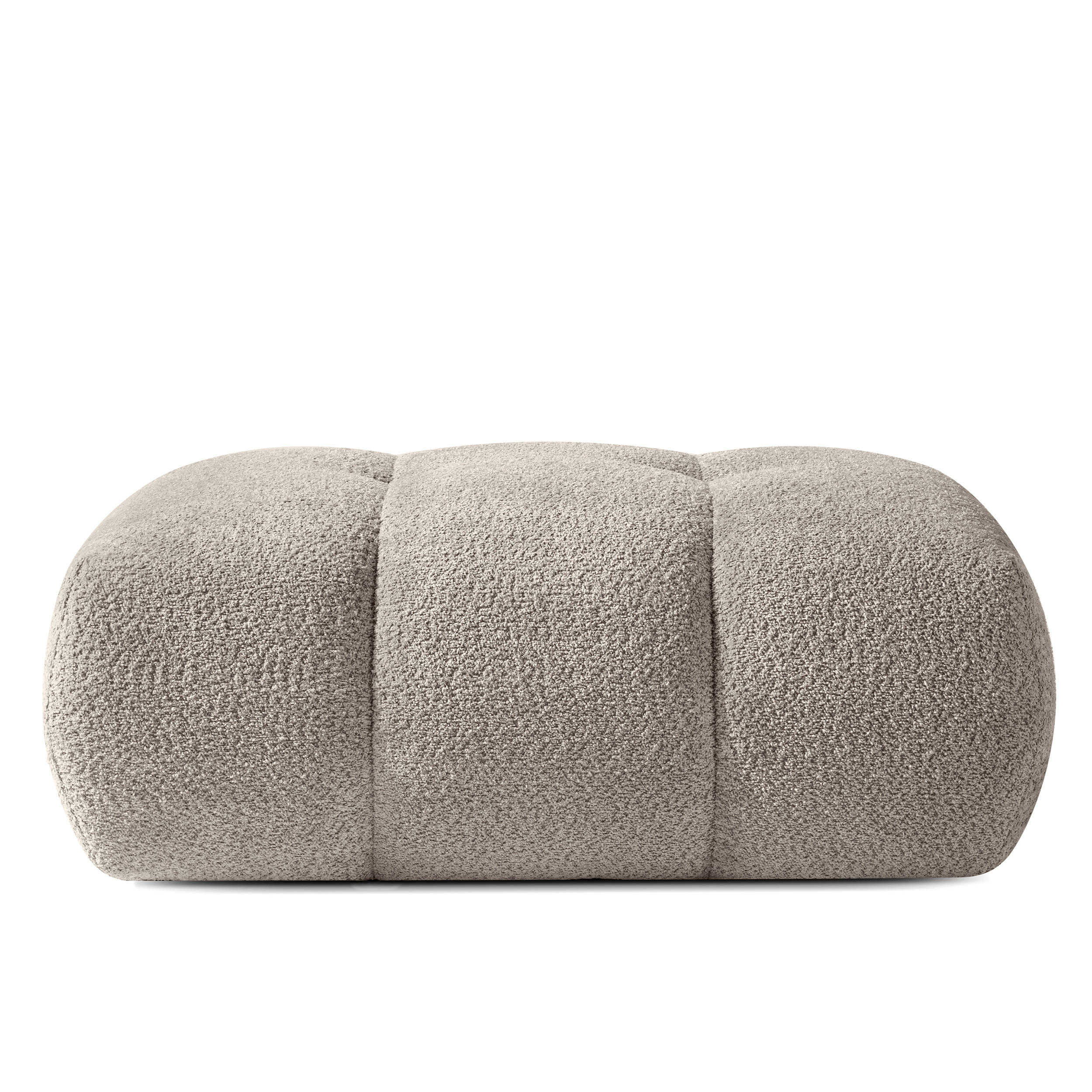 POUF LIRA, Grau, Bouclé - Grau, Holz/Holzwerkstoff (96/43/50cm) - KONSIMO®