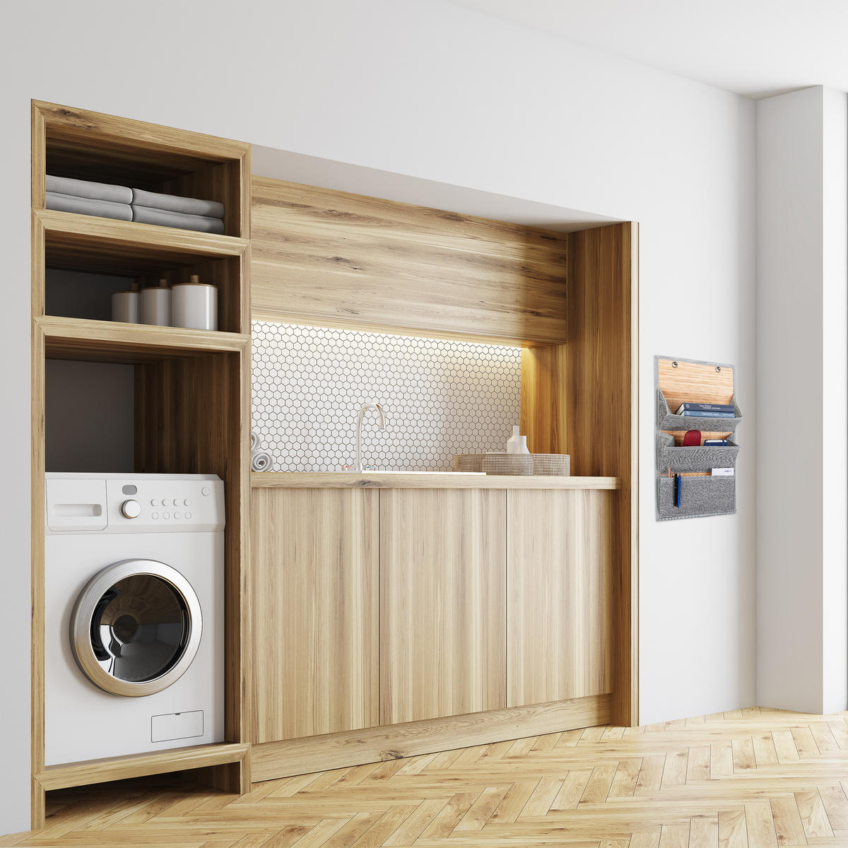 WANDORGANIZER - Multicolor, Holz/Wellpappe (34/58/15cm) - Relaxdays