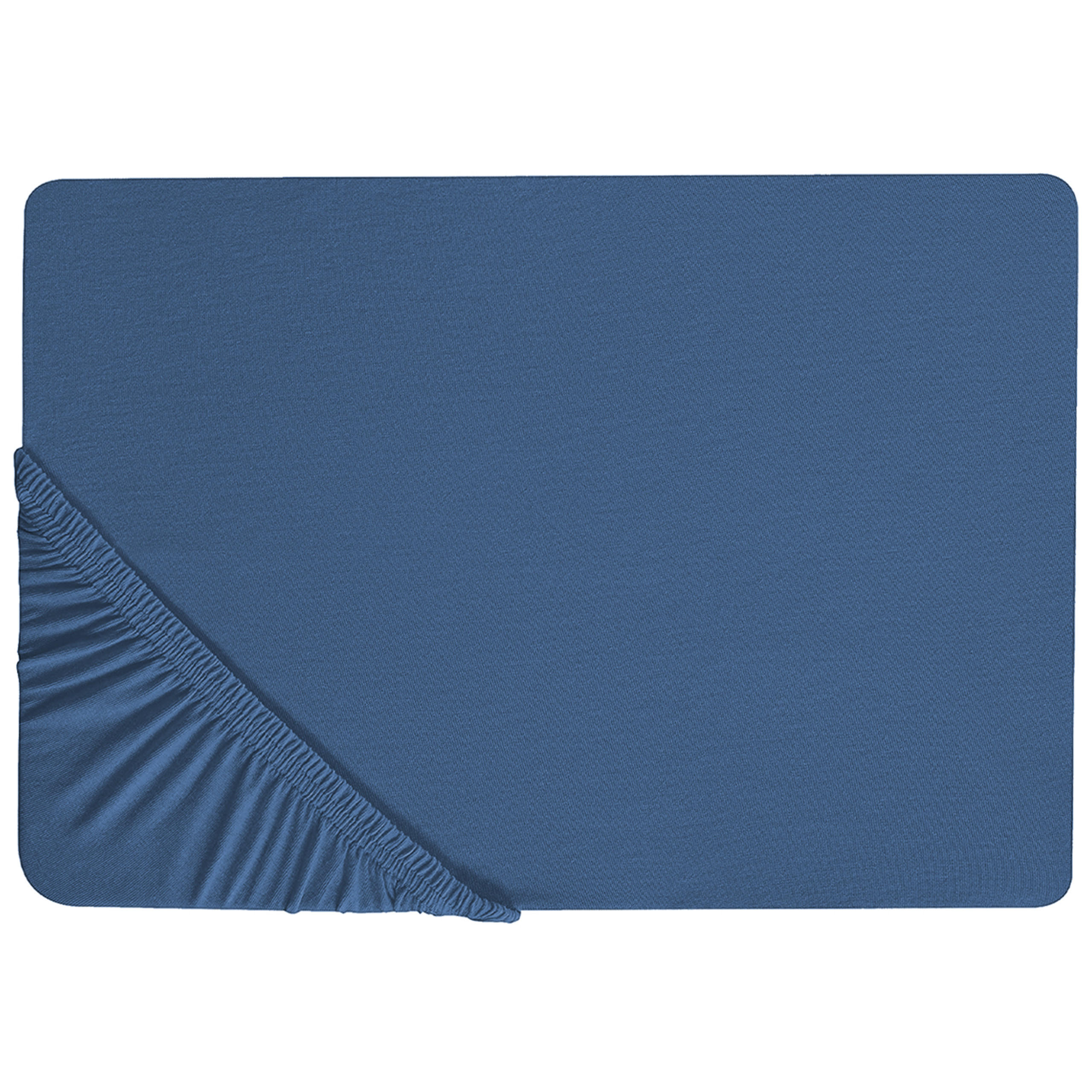 Beliani Spannbettlaken Hellblau 180x200 cm