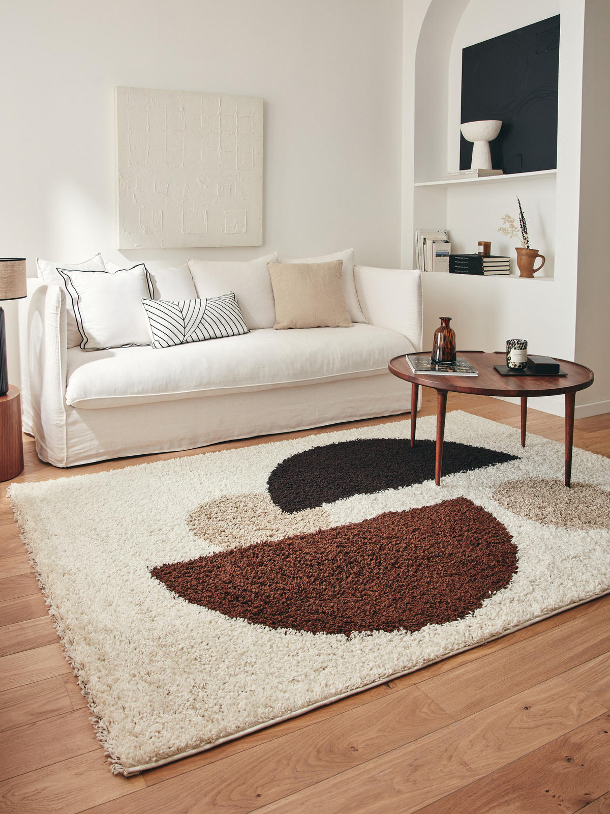 TEPPICH shaggy mit geometrischem Muster in Braun Palerme 80x140 cm - Braun, Textil (80/140cm) - Nazar Rugs