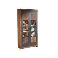 VITRINE Sheesham 103x40x201 gebeizt TURIN #05 - Braun, Holz (103/201/40cm) - Massivmoebel24