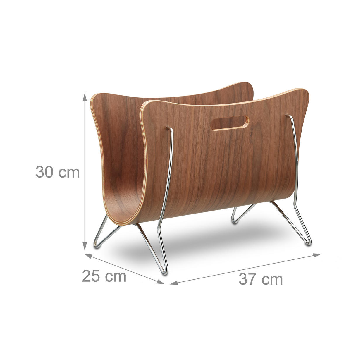 ZEITUNGSSTÄNDER - Braun, Holz/Holzwerkstoff (25/30/37cm) - Relaxdays