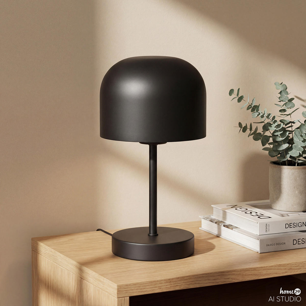 AKKU-TISCHLEUCHTE - Eisen / Kunststoff - Dimmbar - Schwarz, Metall (13/13/25cm) - home24