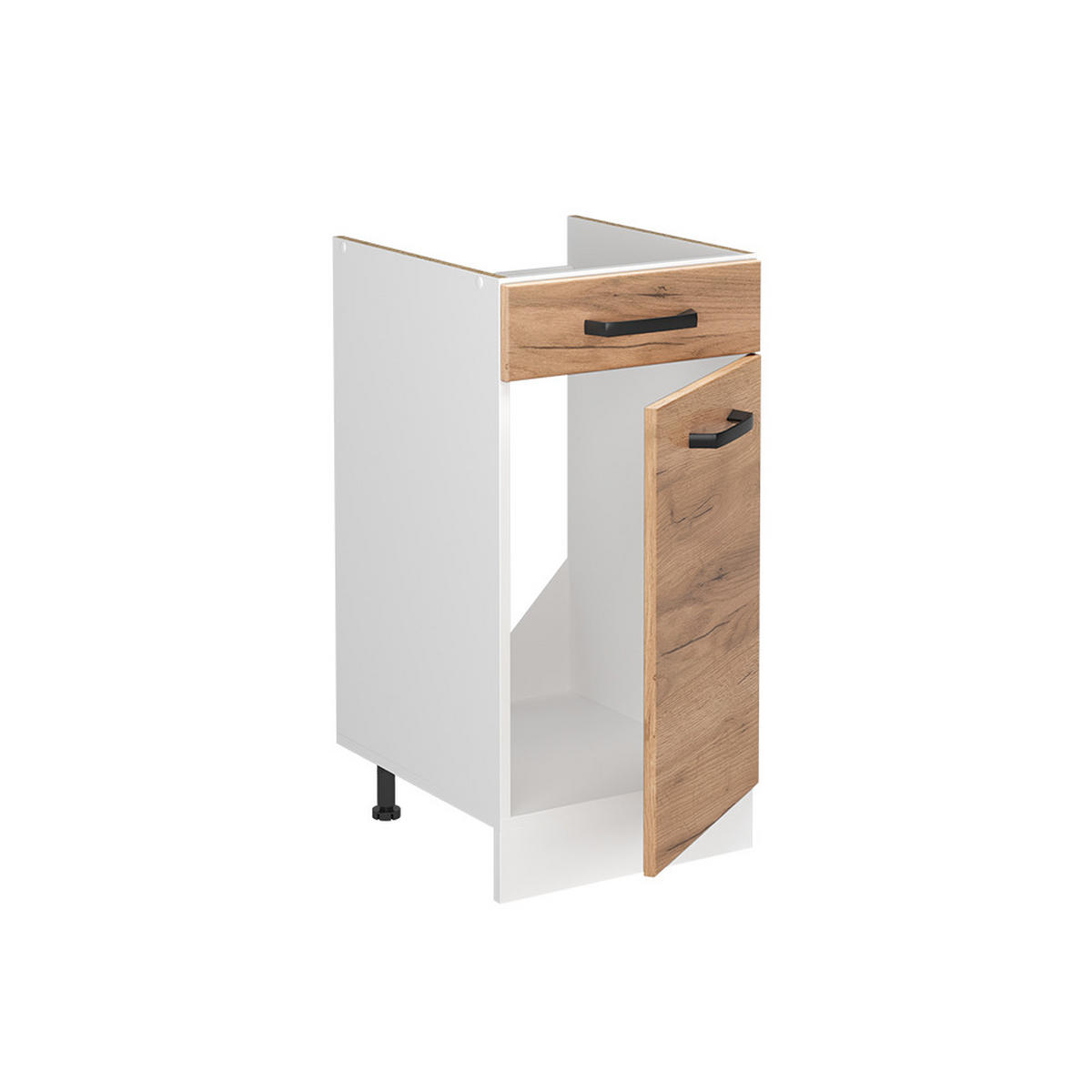 SPÜLENUNTERSCHRANK R-Line, Goldkraft Eiche/Weiß, 40 cm Arbeitsplatte Goldkraft Eiche - Eichefarben/Weiß, Holzwerkstoff (40/81.6/60cm) - Vicco