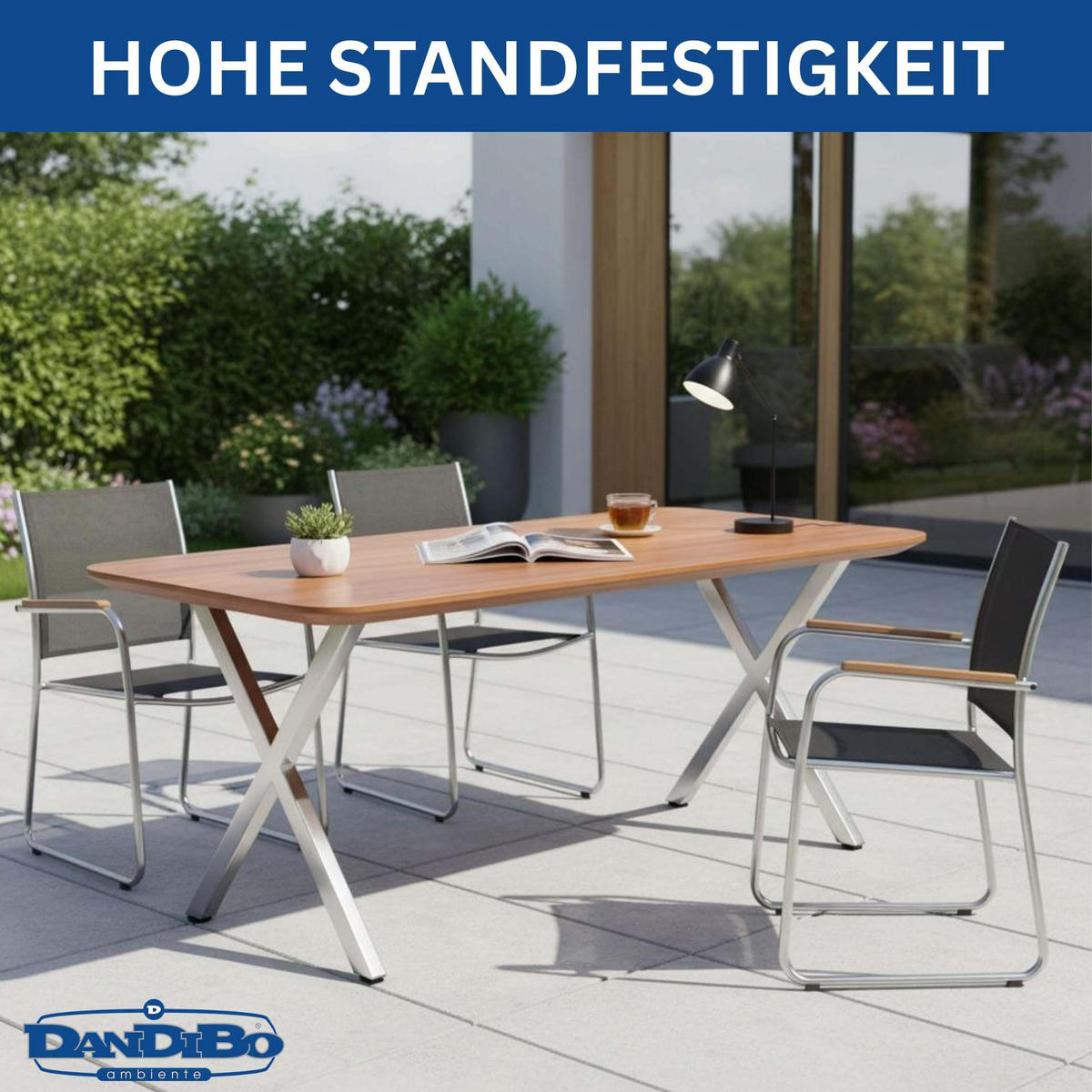 TISCHEBEINE Edelstahl 72 x 68 cm Tischgestell Höhenverstellbar 96678 Tischfüße Möbelfüße - Edelstahlfarben, Metall (68/72/5cm) - DanDiBo